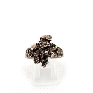 Rare Vintage Brutalist Sterling Silver Ring Size 7!